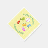 かわいいハッピーゼリービーンズ跳び漫画イラストレーション スタンダードカクテルナプキン (角)