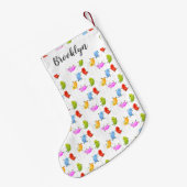 かわいいハッピーゼリービーンズ跳び漫画イラストレーション スモールクリスマスストッキング (裏面 (吊り時))