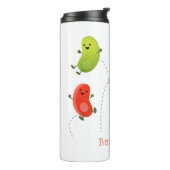 かわいいハッピーゼリービーンズ跳び漫画イラストレーション タンブラー (回転左)