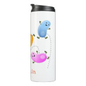 かわいいハッピーゼリービーンズ跳び漫画イラストレーション タンブラー (回転右)