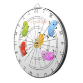 かわいいハッピーゼリービーンズ跳び漫画イラストレーション ダーツボード (正面右)