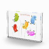 かわいいハッピーゼリービーンズ跳び漫画イラストレーション フォトブロック (右)