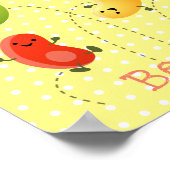 かわいいハッピーゼリービーンズ跳び漫画イラストレーション ポスター (角)