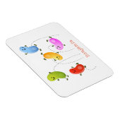 かわいいハッピーゼリービーンズ跳び漫画イラストレーション マグネット (右側)