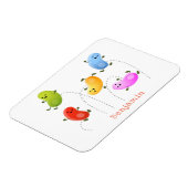 かわいいハッピーゼリービーンズ跳び漫画イラストレーション マグネット (左側)