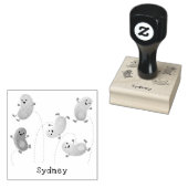 かわいいハッピーゼリービーンズ跳び漫画イラストレーション ラバースタンプ (押印)