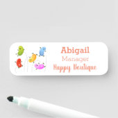 かわいいハッピーゼリービーンズ跳び漫画イラストレーション 名札 (インサイチュ)