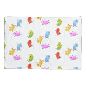 かわいいハッピーゼリービーンズ跳び漫画イラストレーション 枕カバー (裏面)