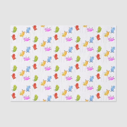 かわいいハッピーゼリービーンズ跳び漫画イラストレーション 薄葉紙 (正面)