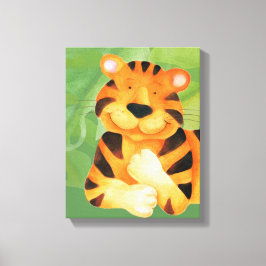 かわいいハッピータイガーキャンバスのラッププリント キャンバスプリント