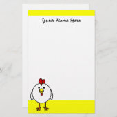 かわいいハッピーチキン文房具 便箋 (正面/裏面)