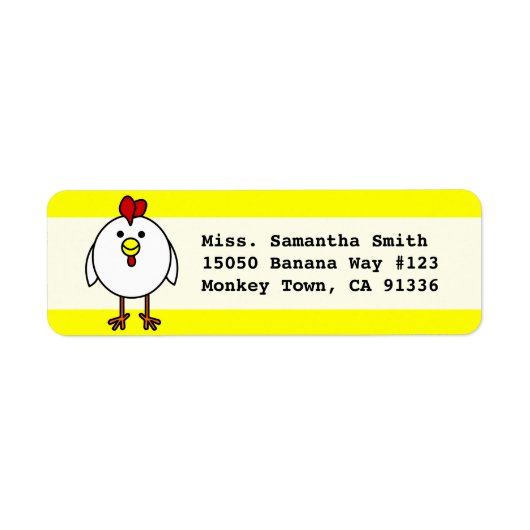 かわいいハッピーチキン ラベル (正面)