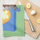 かわいいハッピーチョコレートキャンディバー漫画のキャラクター キッチンタオル (四つ折り)