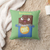 かわいいハッピーチョコレートキャンディバー漫画のキャラクター クッション (ブランケット)