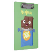 かわいいハッピーチョコレートキャンディバー漫画のキャラクター クリップボード (右)