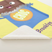 かわいいハッピーチョコレートキャンディバー漫画のキャラクター シェルパブランケット (3/4)