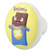 かわいいハッピーチョコレートキャンディバー漫画のキャラクター セラミックノブ (右)