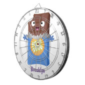 かわいいハッピーチョコレートキャンディバー漫画のキャラクター ダーツボード (正面右)