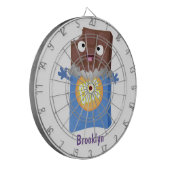 かわいいハッピーチョコレートキャンディバー漫画のキャラクター ダーツボード (正面左)