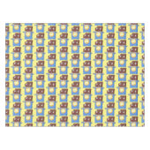 かわいいハッピーチョコレートキャンディバー漫画のキャラクター テーブルクロス (正面(横))