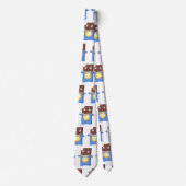 かわいいハッピーチョコレートキャンディバー漫画のキャラクター ネクタイ (正面)