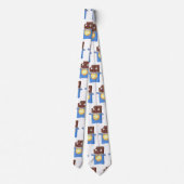 かわいいハッピーチョコレートキャンディバー漫画のキャラクター ネクタイ (裏面)