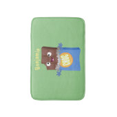 かわいいハッピーチョコレートキャンディバー漫画のキャラクター バスマット (正面縦)