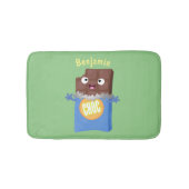 かわいいハッピーチョコレートキャンディバー漫画のキャラクター バスマット (正面)