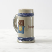 かわいいハッピーチョコレートキャンディバー漫画のキャラクター ビールジョッキ (正面左)