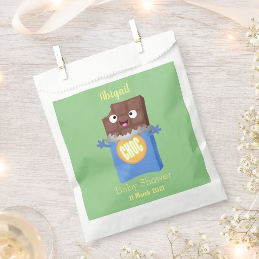 かわいいハッピーチョコレートキャンディバー漫画のキャラクター フェイバーバッグ (クリップ留めされた状態)