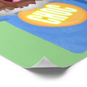 かわいいハッピーチョコレートキャンディバー漫画のキャラクター ポスター (角)