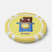 かわいいハッピーチョコレートキャンディバー漫画のキャラクター ポーカーチップ (シングル)