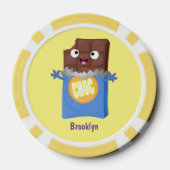 かわいいハッピーチョコレートキャンディバー漫画のキャラクター ポーカーチップ (裏面)