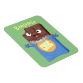 かわいいハッピーチョコレートキャンディバー漫画のキャラクター マグネット (右側)