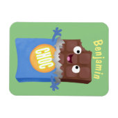 かわいいハッピーチョコレートキャンディバー漫画のキャラクター マグネット (横)