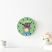 かわいいハッピーチョコレートキャンディバー漫画のキャラクター ラウンド壁時計 (ホーム)