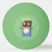 かわいいハッピーチョコレートキャンディバー漫画のキャラクター 卓球ボール (裏面)