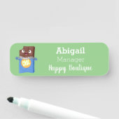 かわいいハッピーチョコレートキャンディバー漫画のキャラクター 名札 (インサイチュ)