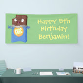 かわいいハッピーチョコレートキャンディバー漫画のキャラクター 横断幕 (トレードショー)