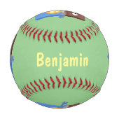 かわいいハッピーチョコレートキャンディバー漫画のキャラクター 野球ボール (正面)