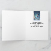 かわいいハッピーチョコレート雪だるまホットチョコレートクリスマス カード (内部)