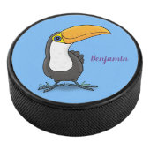 かわいいハッピートゥーカン漫画イラストレーション アイスホッケーパック (3/4)