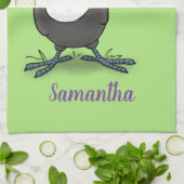 かわいいハッピートゥーカン漫画イラストレーション キッチンタオル (折り畳み)