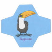 かわいいハッピートゥーカン漫画イラストレーション サッカーボール (フラット)