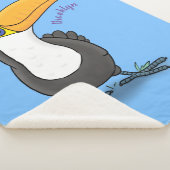 かわいいハッピートゥーカン漫画イラストレーション シェルパブランケット (3/4)