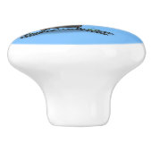 かわいいハッピートゥーカン漫画イラストレーション セラミックノブ (側面)