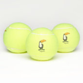 かわいいハッピートゥーカン漫画イラストレーション テニスボール (マルチ)