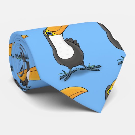 かわいいハッピートゥーカン漫画イラストレーション ネクタイ (ロール)