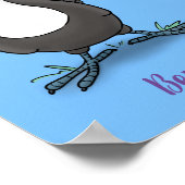 かわいいハッピートゥーカン漫画イラストレーション ポスター (角)