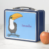 かわいいハッピートゥーカン漫画イラストレーション メタルランチボックス (インサイチュ)